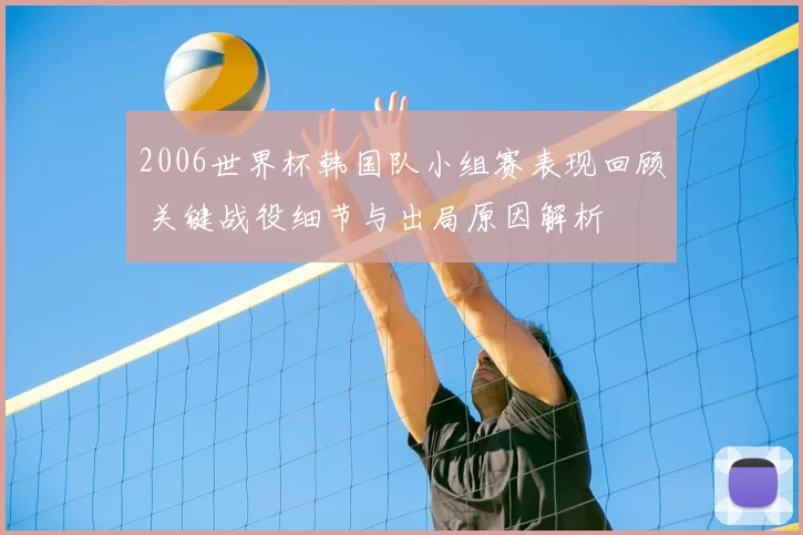 2006世界杯韩国队小组赛表现回顾 关键战役细节与出局原因解析